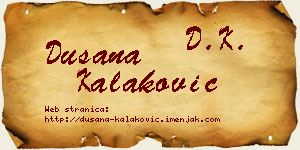 Dušana Kalaković vizit kartica